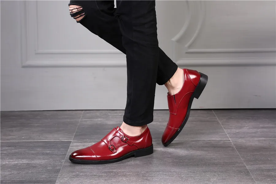 Merkmak/большие размеры 48; Мужские модельные туфли; Новинка года; модные повседневные мужские кожаные туфли без шнуровки; деловые мужские туфли