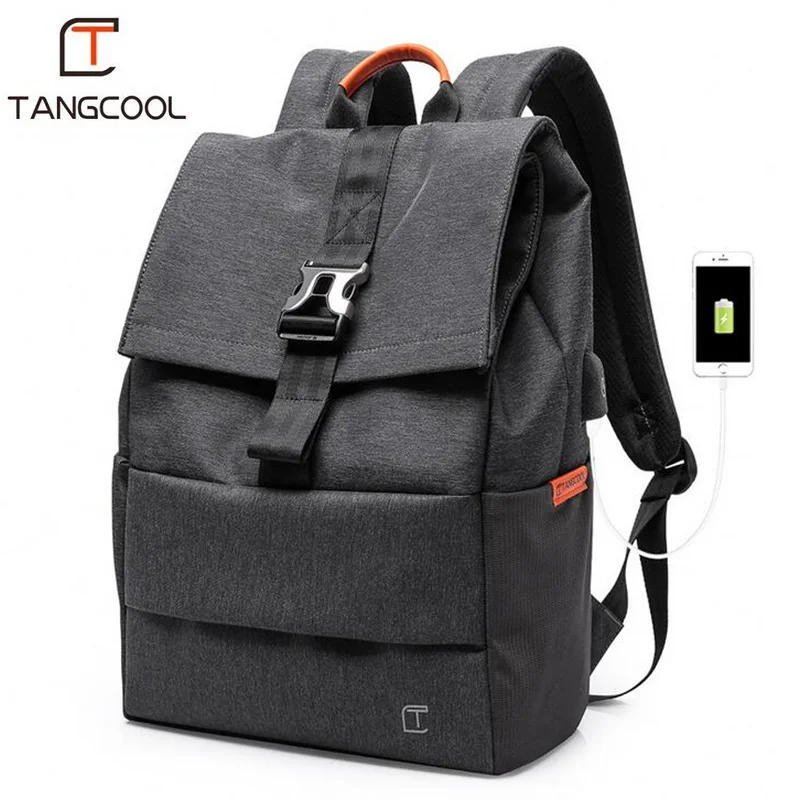 

Tangcool New Men Backpack 2018 College Students Laptop Designer Waterproof Backpack Travel School Bags For Teenagers USB Charge
