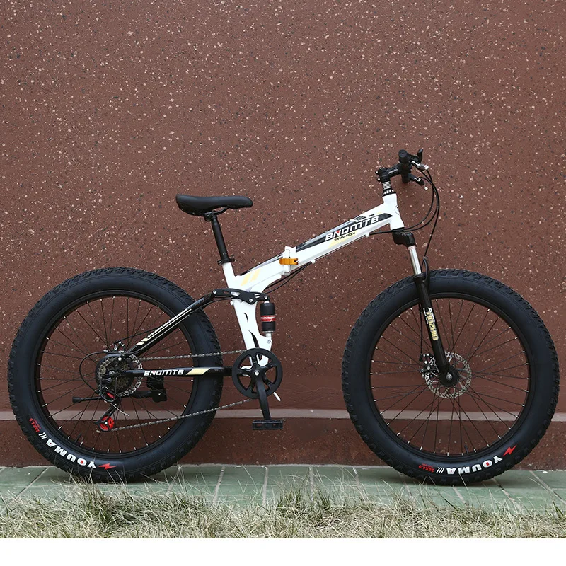 

High quality and high equipment7/21/24/27 Speed Mountain Bike 26 * 4.0 Fat Tire Bikes Shock Absorbers Bicycle Free