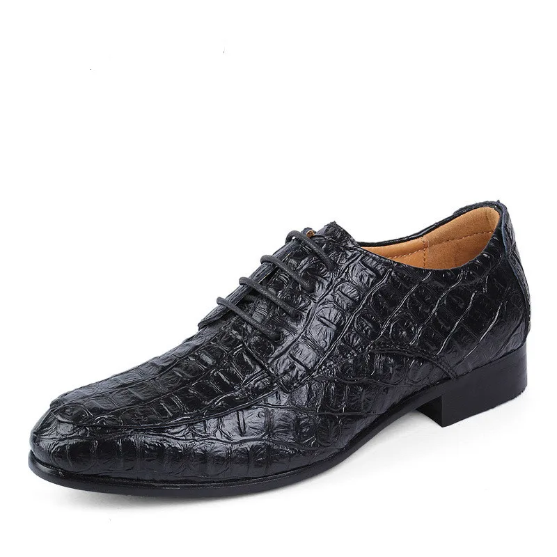 

Cowhide Men's Business Leather Shoes Tip Crocodile Leather Shoes 36-50 plus size winter shoes