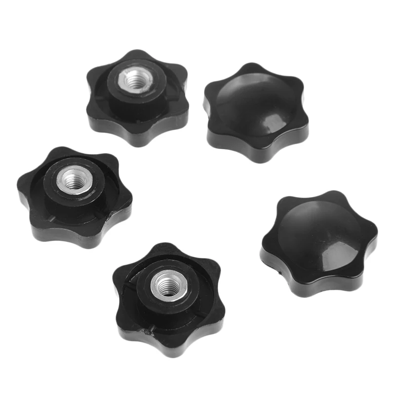 5Pcs M6 Female Thread Star Shaped Head Clamping Nuts Knob For Industry Equipment H02