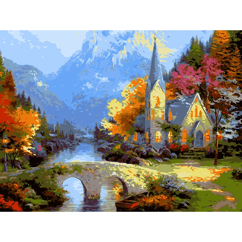 Diy Digital Canvas Oil Painting By Numbers Framed Coloring By Numbers