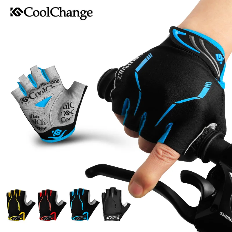 CoolChange Cycling Gloves Half Finger Mens Women’s Summer Sports Shockproof Bike Gloves GEL MTB Bicycle Gloves Guantes Ciclismo