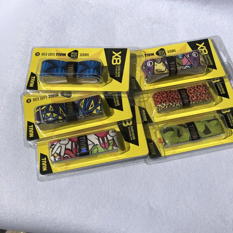 2 قطع الطعان X8 3D الملونة العصابة تنس مضارب القبضات ، مضرب تنس الريشة overgrips