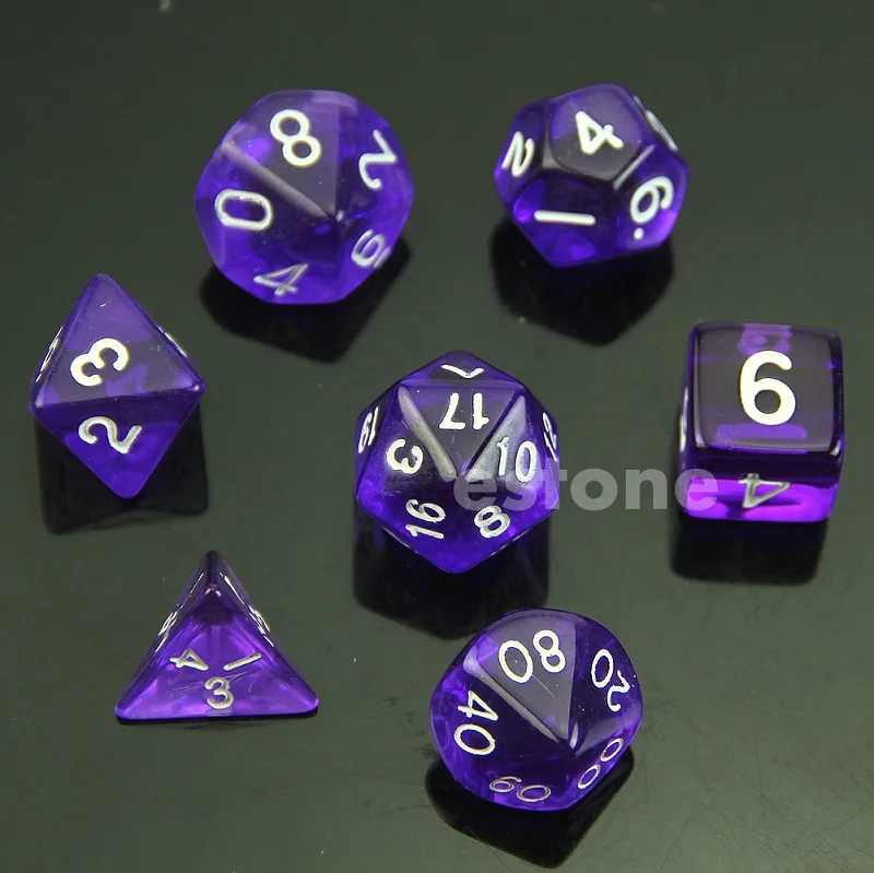 7-игральные кости двусторонний D4 D6 D8 D10 D12 D20 магический сбор для D& D RPG поли игровой набор синий