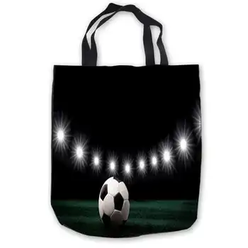 

Custom Canvas soccer-football-ball-fire-flame Tote Hand Bags Shopping Bag Casual Beach HandBags Foldable 180911-01-LUQI Soccer