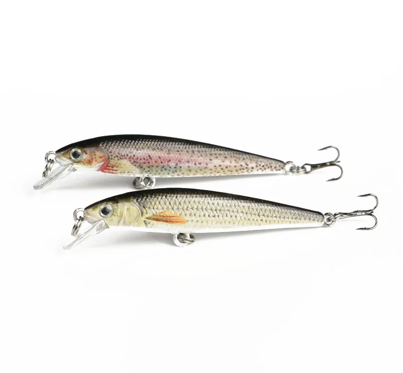 2Pcs Mini Minnow Fishing Bait 6.5cm 2.7g Noise Model Lifelike Minnow