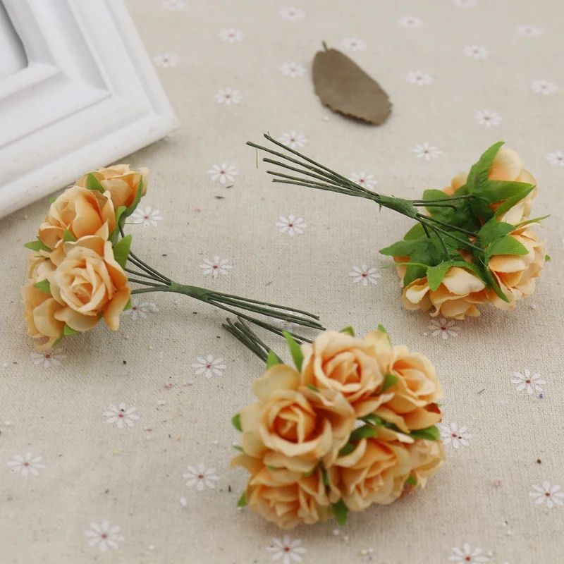6pcs rose artificial flowers for wedding car decoration handicraft DIY bride bouquet home Decorative silk wreath Party Supplies 6pcs rose artificial flowers for wedding car decoration handicraft DIY bride bouquet home Decorative silk wreath Party Supplies