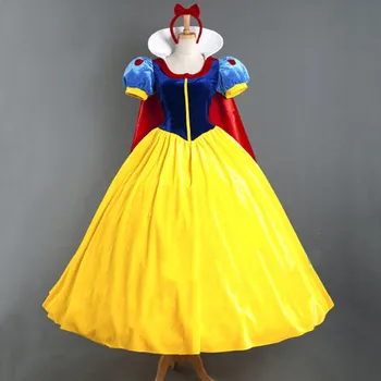 

Newest Snow White Dress Adult Princess Snow white Costume Cosplay Made Halloween Cartoon Princess Snow White Costume For Sale