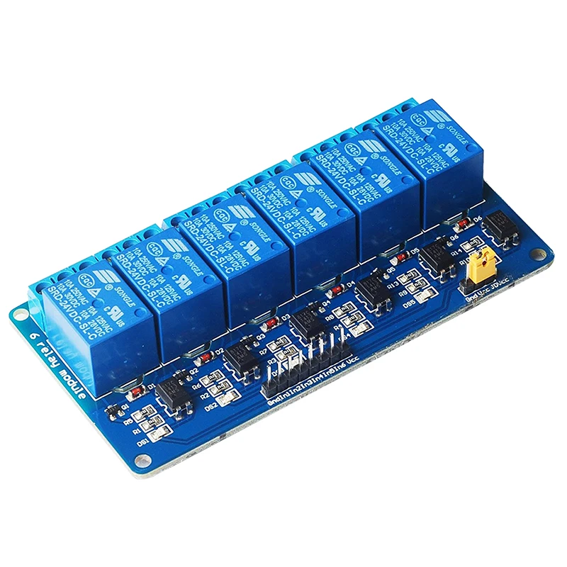 6 Channel DC 24V Relay Module Relay Expansion Board with Optocoupler