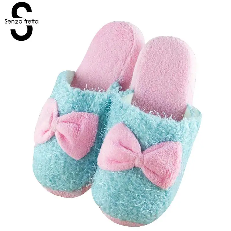 Senza Fretta Women Shoes Winter Warm Indoor Plush Slippers Butterfly Knot Soft Women Slippers Home Non-slip Beauty Women Slipper Senza Fretta Women Shoes Winter Warm Indoor Plush Slippers Butterfly Knot Soft Women Slippers Home Non-slip Beauty Women Slipper