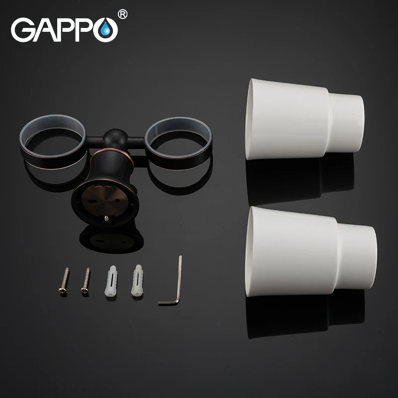 GAPPO стаканчики Держатели Двойной зубной щетки держатель чашки для зубной щетки чашки настенное крепление аксессуары для ванной комнаты черный набор аксессуаров для ванной комнаты