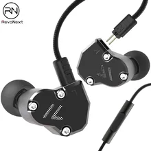 RevoNext QT2 наушники-вкладыши Высокое качество HiFi спортивные наушники ушной металлический жар тяжелый бас медь шокирующий