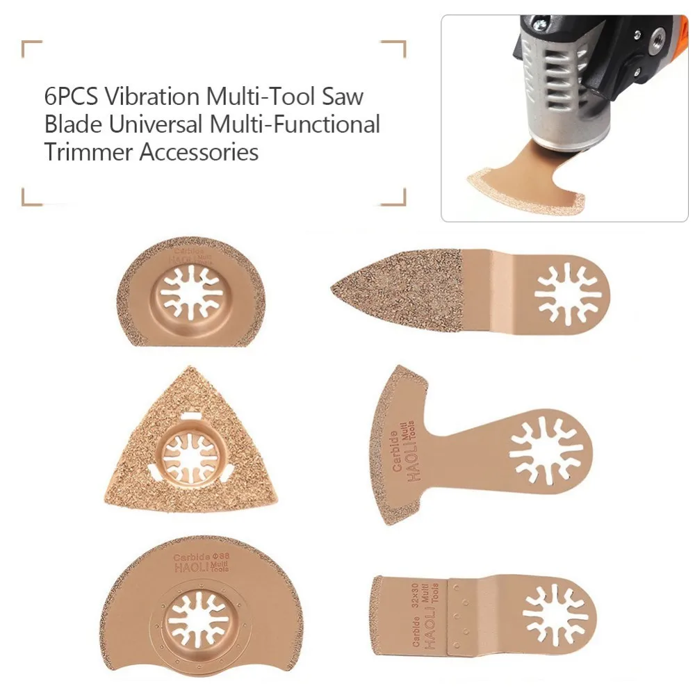 6PCS Vibration Multi Tool Saw Blade Universal Multi Functional Trimmer