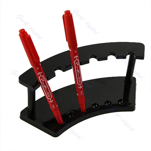 1 Pc Pen Holder 6 Slot Acrylic Pen Stand Holder Office Desk Jewelry