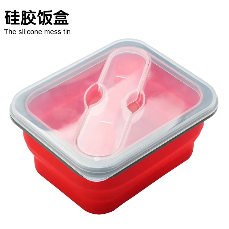 

800ml Silicone Foldable Lunch Box Lunch Box Food Box Portable Bowl Storage Container Keep Fresh Microwave Dishwasher Kitchenware