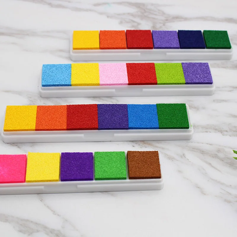 Fingerprint Ink Pad Gradient Color Rubber Inkpad Stamp Finger Print For Children Kids WXV Sale | Дом и сад