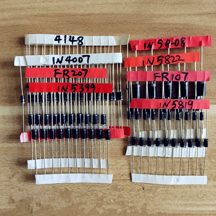 Разнообразные диоды 1N4148/1N4007/1N5819/1N5399/1N5408/1N5822/FR107/FR207|Запасные части| |