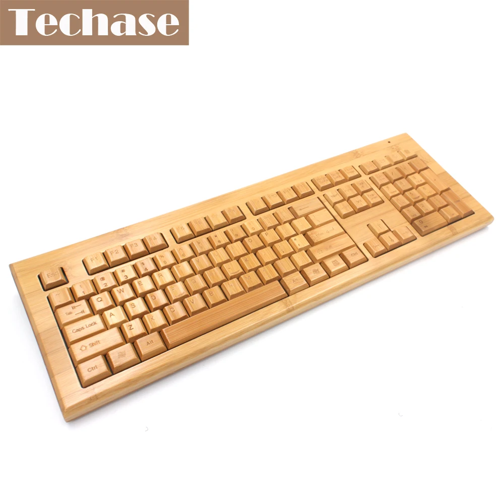 Techase Беспроводная деревянная мембранная клавиатура Teclado Mecanico Bamboo дизайн 2,4 ГГц игровая клавиатура Mekanik Klavye Teclado Inalambrico