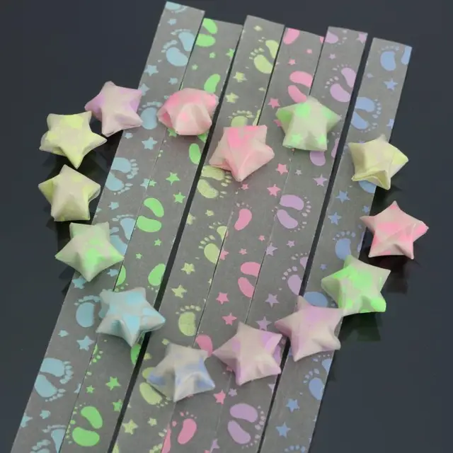Comprar 30 Unids/lote DIY Huella Estrellas Plegado Origami Lucky Deseos Kit