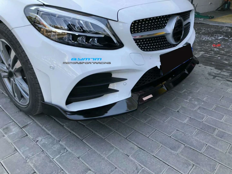 B Стиль PP материал бампер яркий черный передняя губа для BENZ C Класс W205 C180 C260 C300