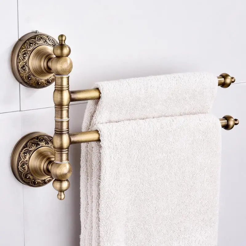 

2/4pcs Bars Bathroom Towel Holder Fine Copper Towel Rack Rotatable Bathroom Shelf Holder Hardware Accessory Wall Shelf