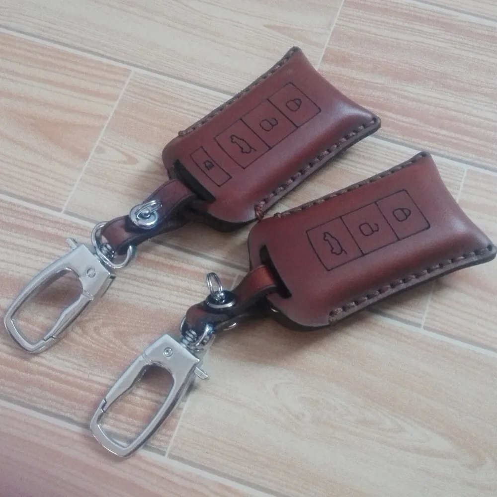 

Genuine Leather Key Shell 3&4 Buttons Key Case Fob Shell For Mitsubishi Outlander Sport Pajero Shogun Montero Lancer RVR