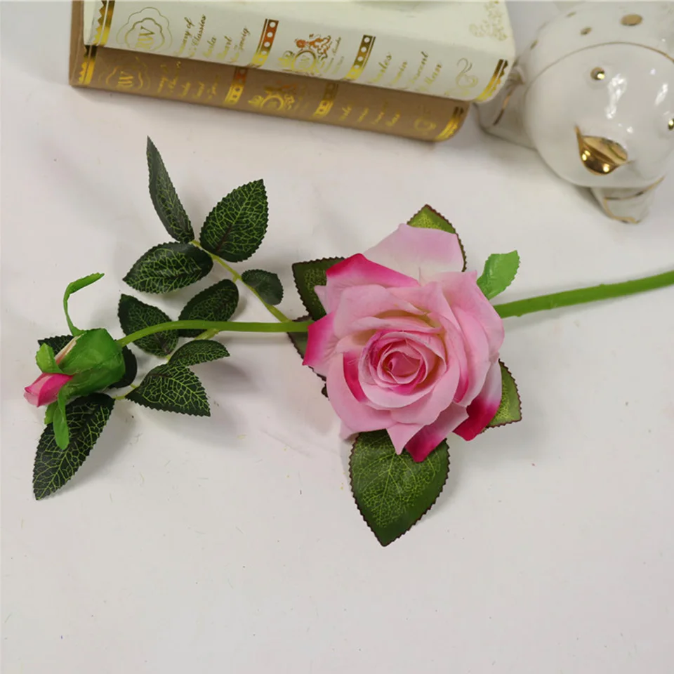 Large Artificial Flowers Roses For Wedding Party Table Home Decoration Real Touch Silk Flowers Bunches Fake Flowers Bouquet (2)