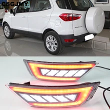 2 шт. светодиодный для Ford Ecosport 2013 светодиодный задний бампер светильник противотуманный фонарь стоп-сигнал Предупреждение светильник отражатель лампы