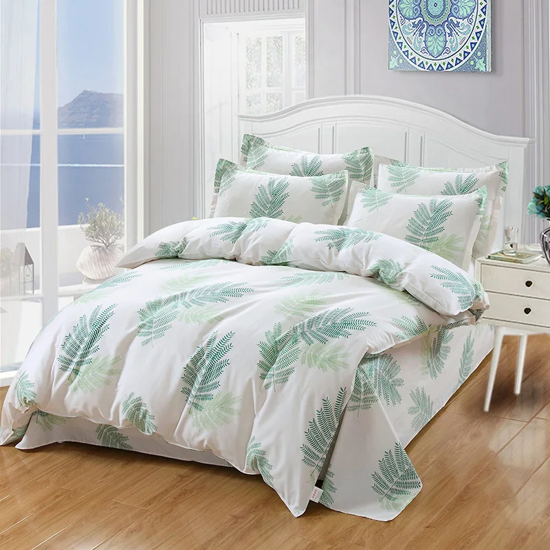 Green Leaves Bedding Sets 4 3pcs Comfortable Bed Sheets Duvet Cover Quilt Cover Twin Full Queen King Bedclothes Best Selling Bedding Sets Aliexpress
