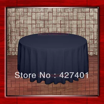 

Hot Sale 132" R Navy Round Table Cloth Polyester Plain Table Cover for Wedding Events &Party Decoration(Supplier)