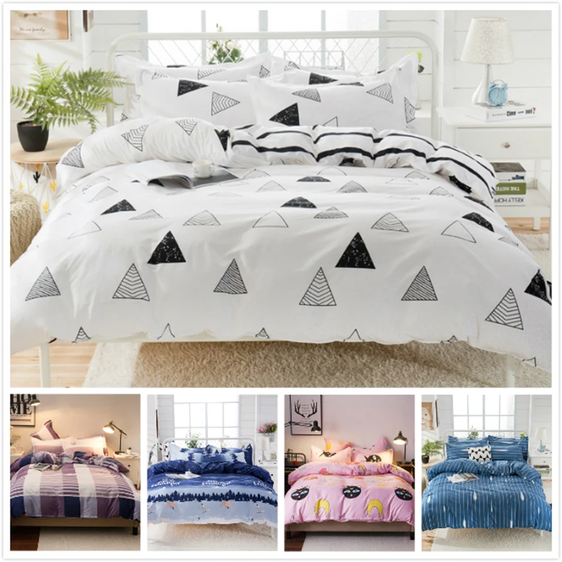 

Europe Concise Duvet Cover Bedding Set Kids Child Soft Cotton Bed Linens Single Twin Full Queen King Size Quilt Case 1.5/1.8/2 m