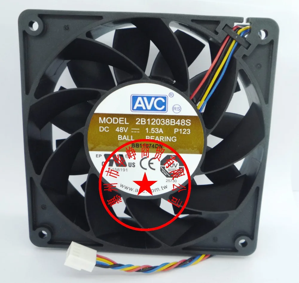 

2B12038B48S 12038 48v 1.53a 3-проводной 4-проводной охлаждающий вентилятор