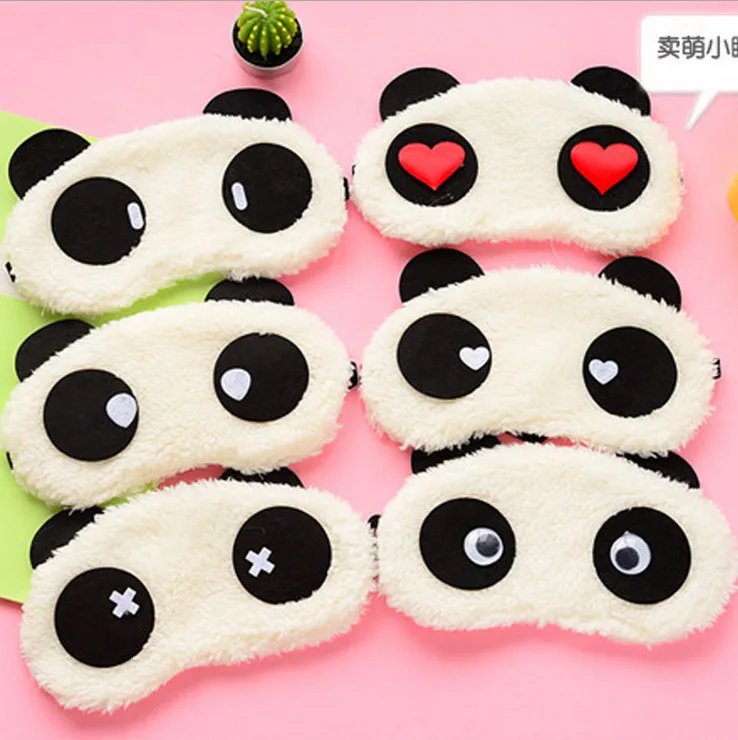 Korean Cute Panda Plush Sleep Mask Rest Shading Eye Hot Eye Mask Travel