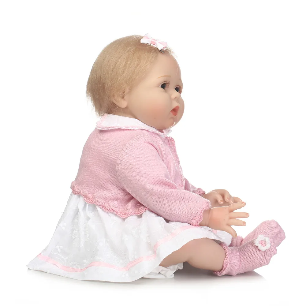 22 ''bebe alive reborn bonecas укорененный блонд мохер реалистичные силиконовые Reborn Baby Doll обувь для девочек с соска с мишкой детский подарок
