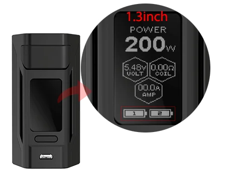 Оригинальный WISMEC рел RX2 20700 TC мод 200 Вт Выход 1 3 дюймов Большой экран коробка для Gnome