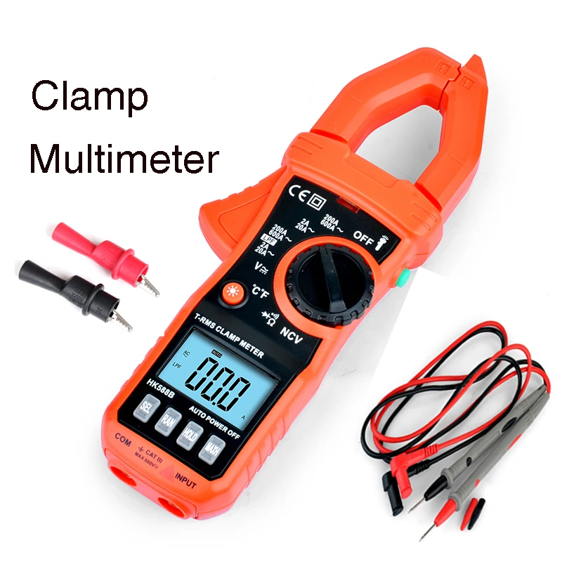 

Digital LCD Hand Held Clamp Multimeter Meter Current ACDC Voltage Resistance Capacitance Frequency Temperature Tester Detection