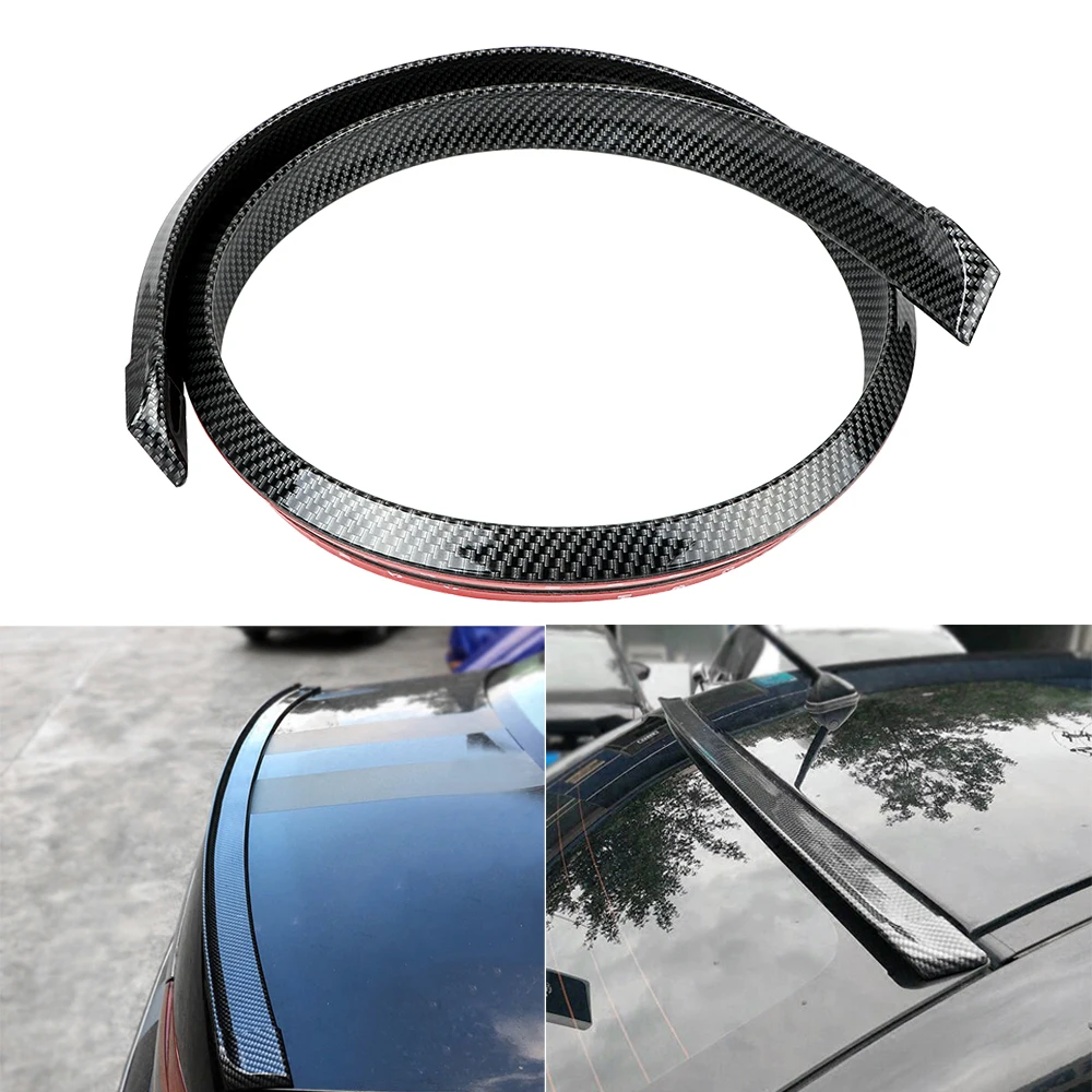 Buy Soft Car Rear Roof Wing Lip Self Adhesive Trim Auto Trunk Spoiler Carbon