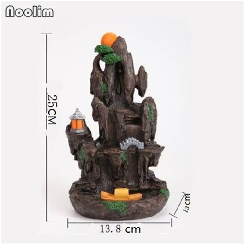 Новая смола высокий горный водопад обратного потока ладан горелка медитация дым водопад кадильница для ароматерапии домашний декор украшения