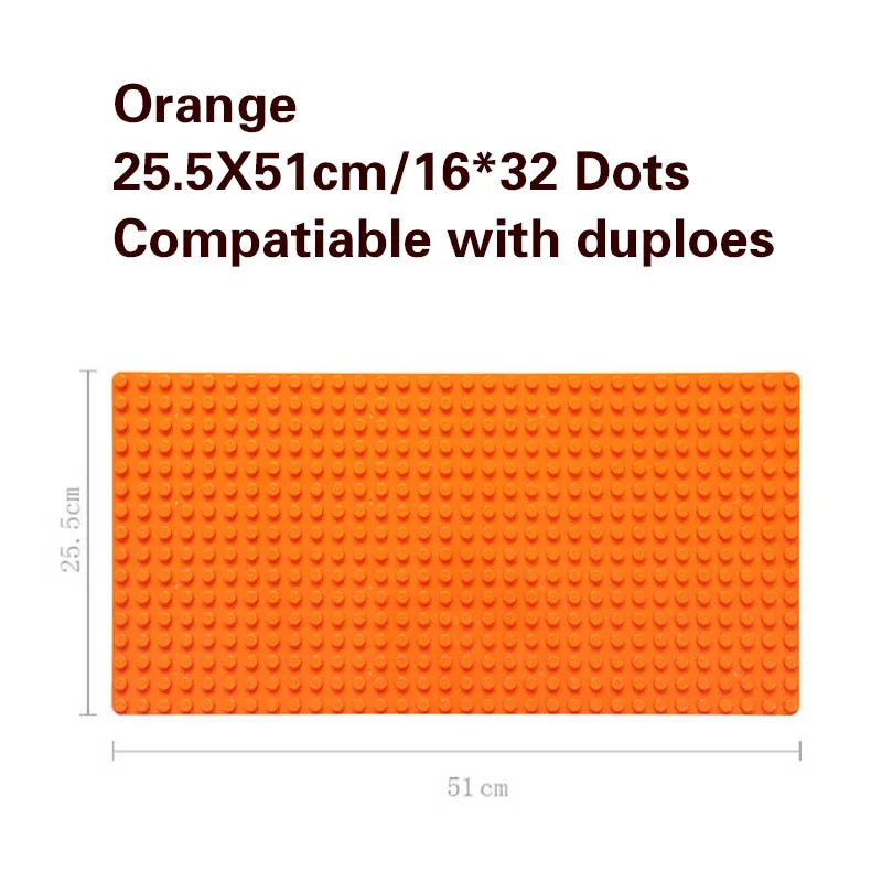 Большой размер 51x25,5 см опорная плита большая Базовая пластина 512 точек Exlarge кирпичи стены DIY Игрушки совместимы с Duploe игрушки для детей