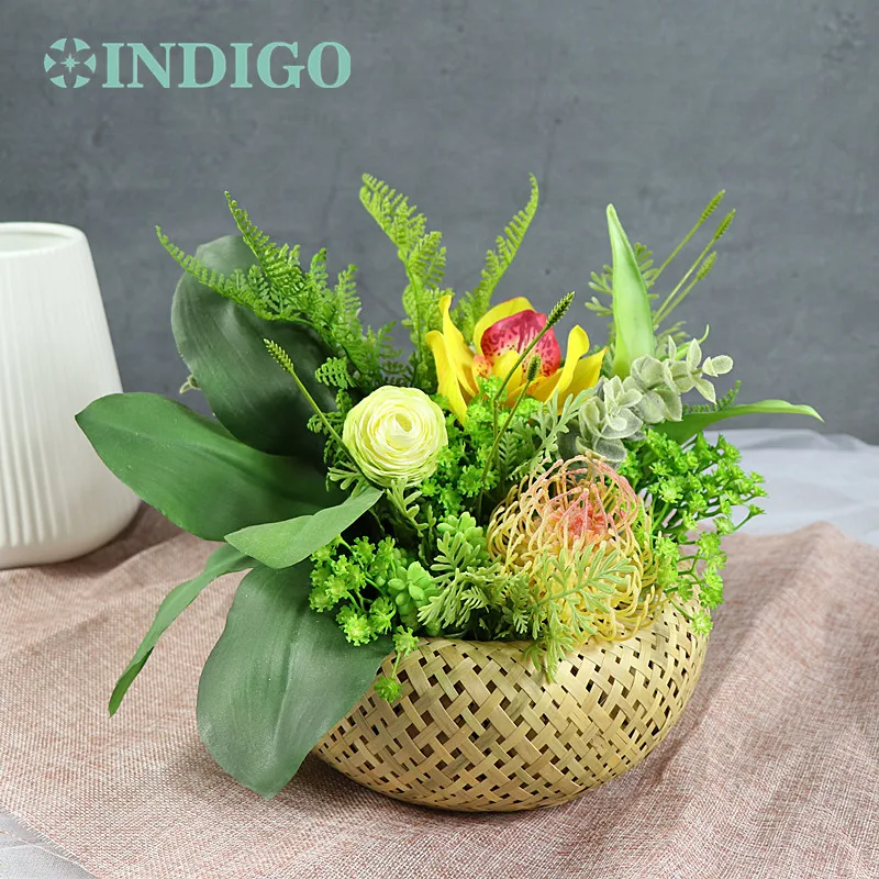 

INDIGO Exclusive Sales Janpanese Style Table Flower Arrangement Gift Bouquet Artificial Bonsai Event Centerpiece Free Shipping