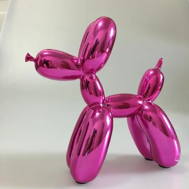 

Rose Red Metallic Large SIZE American Pop Art Resin Craft Balloon Dog Figurine Statue Balloon Dog Love Gift, Free Shipping