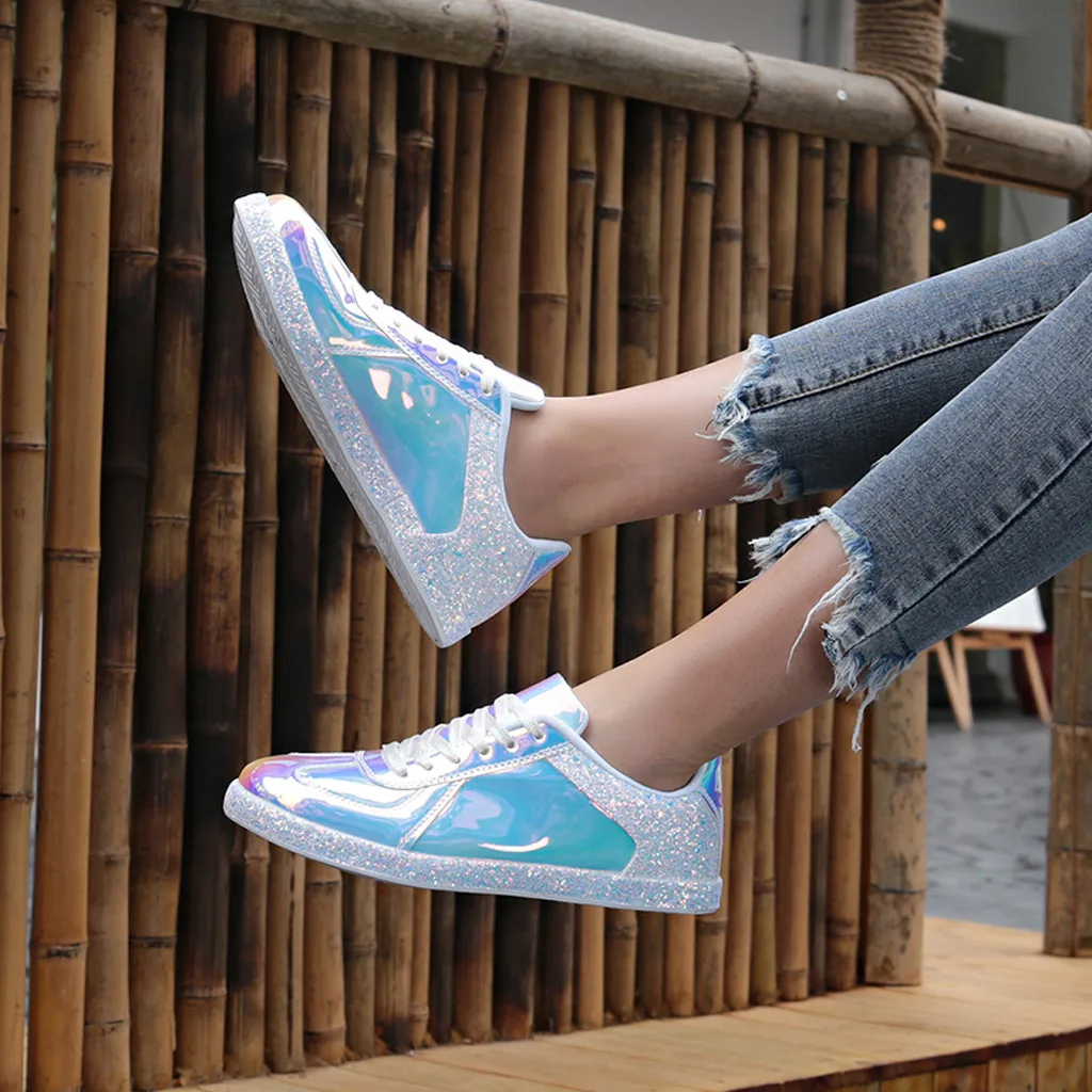 

New Women's Fashion Colorful Series Sneakers Cool Wild Reflective Casual Shoes Sports Leisure Shoes Women 2019#h