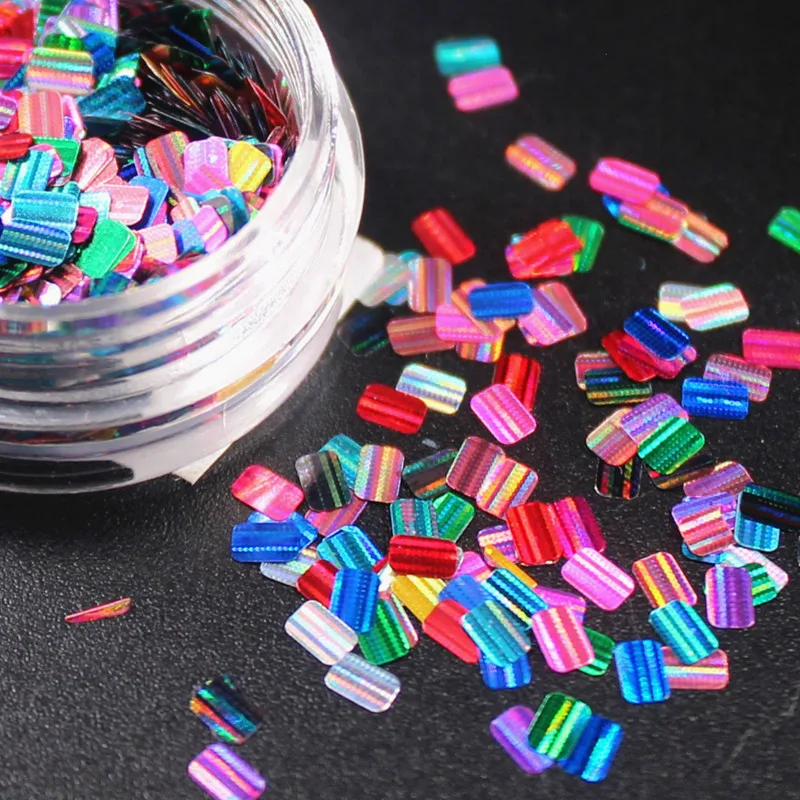 

2018 HOT Colorful Glitter Nails 3d Slice Powder Set DIY Design Nail Art Sequins Decoration Fashion Accessories NR-258