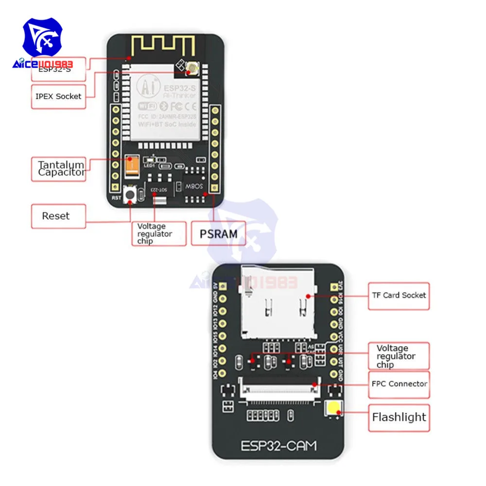 ESP32-CAM ESP32-S WIFI Bluetooth Плата расширения OV2640 2MP беспроводной модуль камеры ES8266 ESP32S w/IPEX Разъем для Arduino MCU