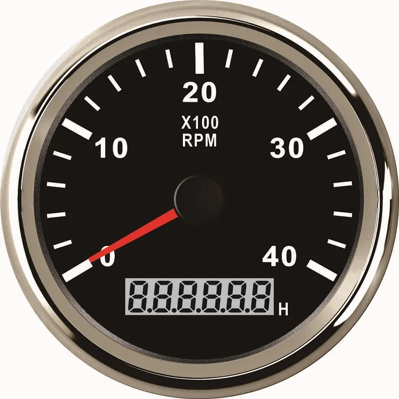 

85mm 4000RPM Tachometer With LED Digital Hourmeter Marine Outboard Diesel Engine Motor Generator Tacho Meter Gauge 12V/24V