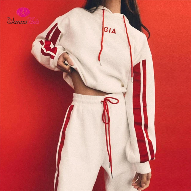WannaThis 2017 Autumn 2 Pieces Sets Tracksuit Women Hooded