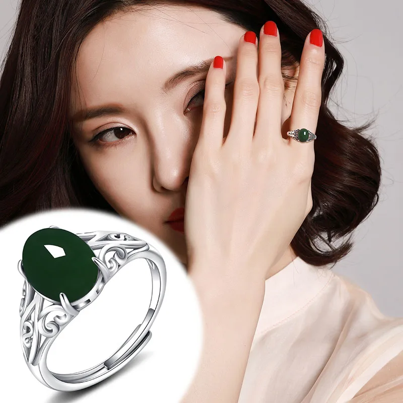 

2020 Rushed Rings Hot Anillos Anel Masculino Resto Ancient Ways Ring Ms Hollow Out Inlaid Natural Palace Mouth Is Adjustable