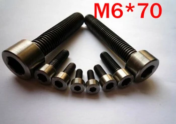 

New Free Shipping 25pcs M6 x 70 M6 Thread Diameter 70mm Length Hex socket head cap screw Titanium Ti Screw