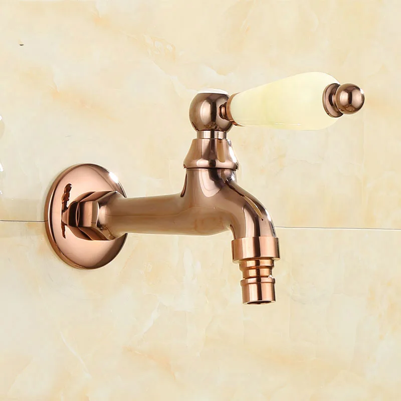 

European natural jade rose Jin Quan copper washing machine tap mop pool used by fast boiling water mouth bibcock